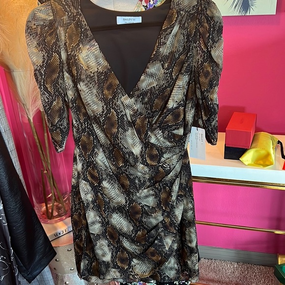 REVOLVE chocolate brown snakeskin mini dress - Picture 9 of 15